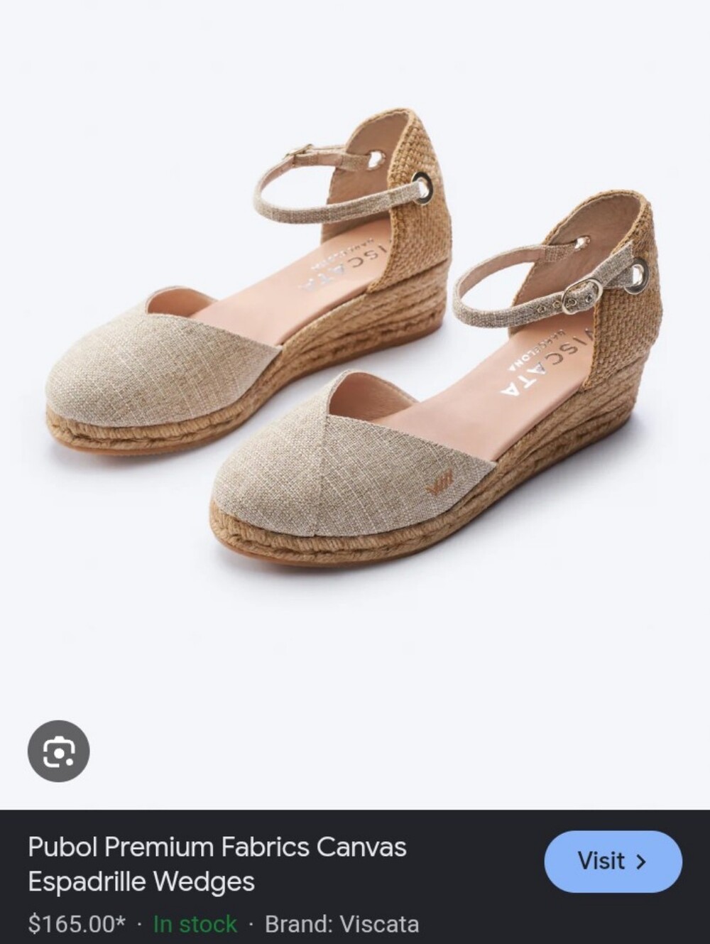 Viscata Natural Canvas Espadrille Wedge Sandals
